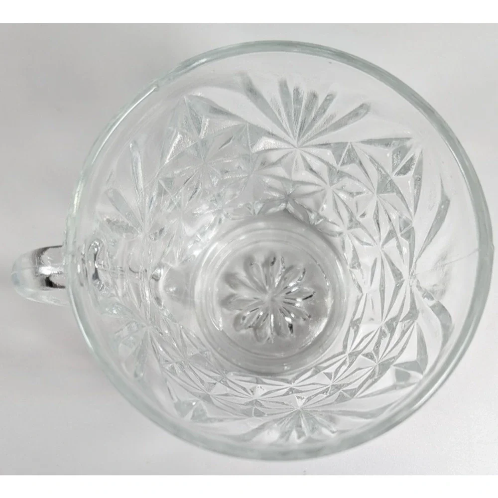 Anchor Hocking Arlington Punch Cups Set of 6 Clear Star Fan Glass Vintage